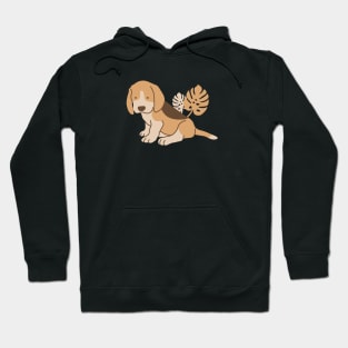 Beagle puppy and plants Hoodie